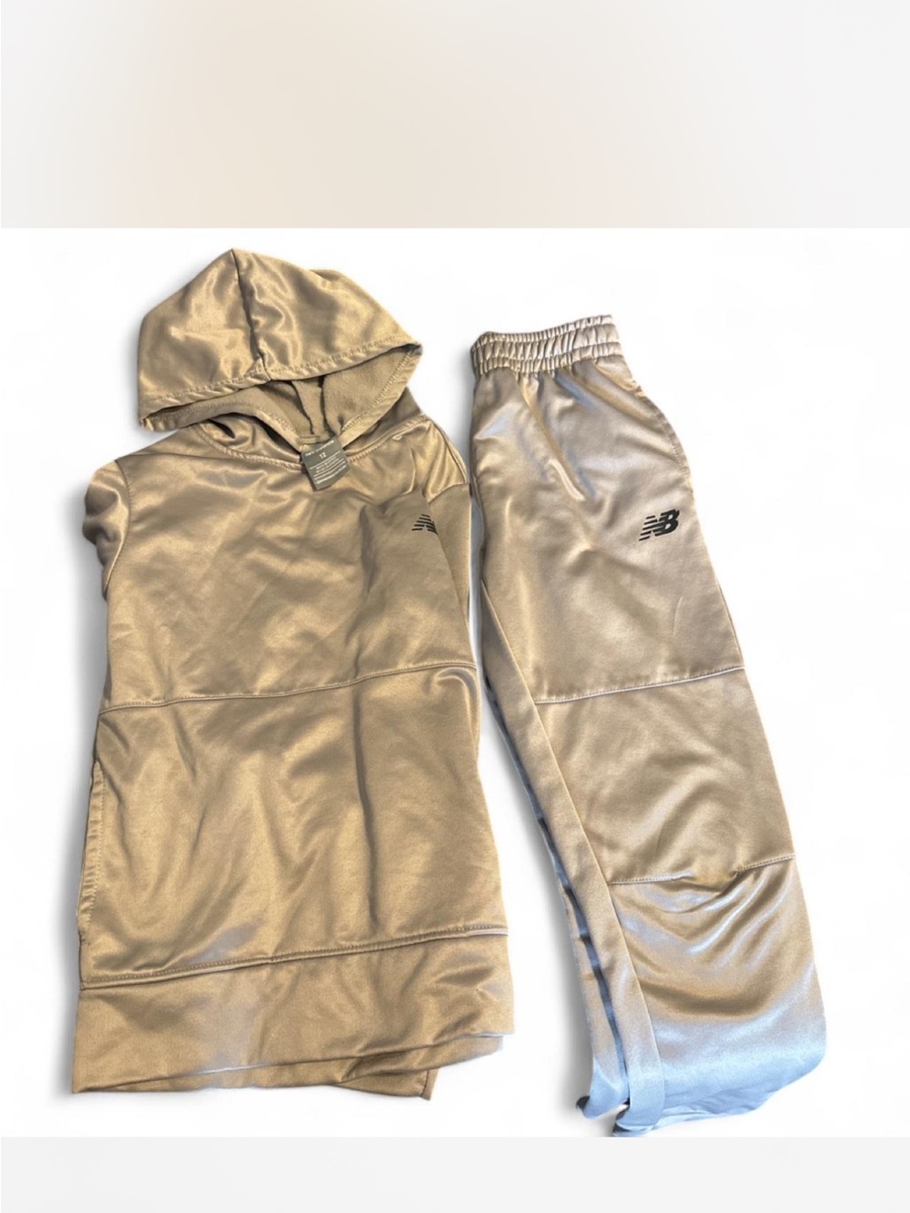 New Balance Kids Metallic Silver Hoodie & Joggers Set